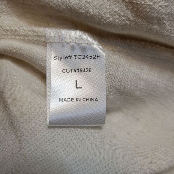 Allie Rose Linen Blend Peasant Blouse Top Beige Oatmeal White Crochet Lace NEW - Picture 8 of 11